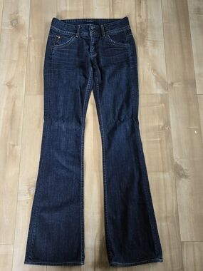 HUDSON Made in USA Dark Wash Double Button Flare Leg Jeans Size 27